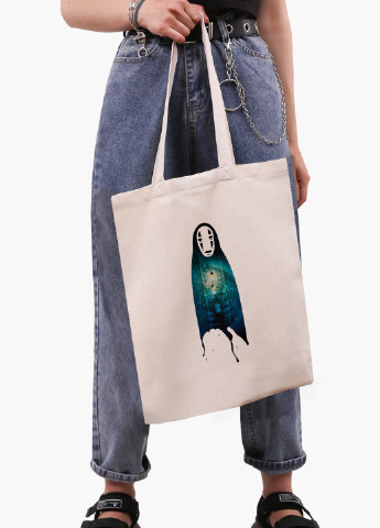 Еко сумка шоппер біла Безликий Бог Каонасі Віднесені примарами Spirited Away (9227-2831-WT-1) Еко сумка шоппер біла 41*35 см MobiPrint (221682963)