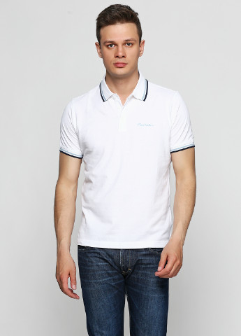 Белая футболка-поло для мужчин Pierre Cardin однотонная