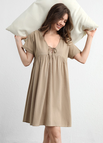 Бежева домашній сукня SHEIN однотонна