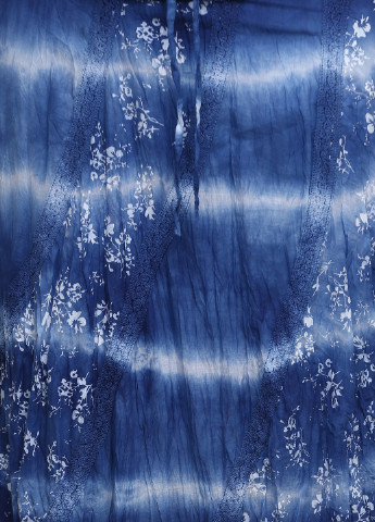 Синяя кэжуал цветочной расцветки юбка Xiaoji клешированная