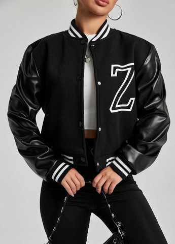 Бомбер SHEIN бейсбольний на кнопках (324434648)