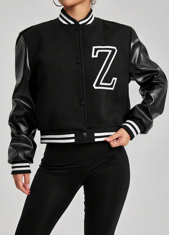 Бомбер SHEIN бейсбольний на кнопках (324434648)