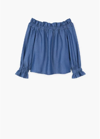 Тёмно-синяя блуза Mango