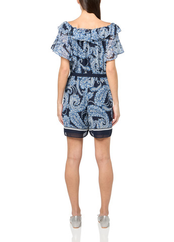 Комбинезон Tommy Hilfiger комбинезон-шорты абстрактный синий кэжуал полиэстер