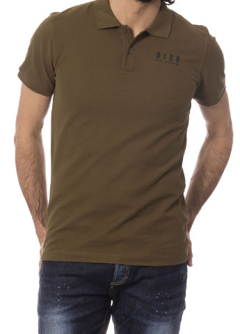 Оливковая (хаки) мужская футболка поло Richmond с логотипом
