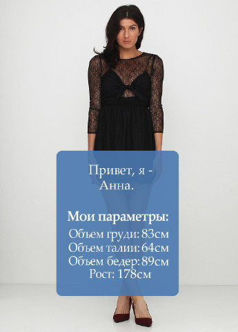 Чорна кежуал сукня кльош Zara однотонна