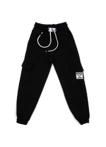 Черный демисезонный спортивный костюм трикотажный (7036-k-146g-black) A-yugi