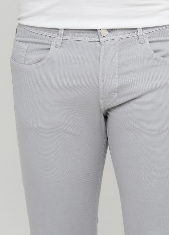 Светло-серые кэжуал демисезонные зауженные брюки Massimo Dutti