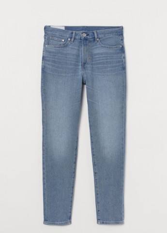 Голубые демисезонные джинсы зауженные 0730863005 lt blue H&M