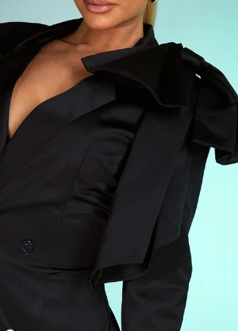 Чорна кежуал cукня сукня-жакет PrettyLittleThing однотонна