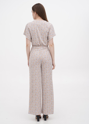 Комбінезон H&M комбінезон-брюки квітковий білий кежуал поліестер