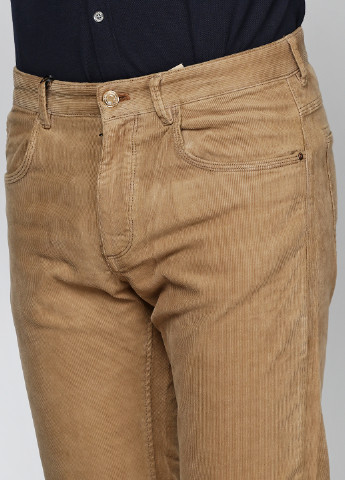 Темно-бежевые кэжуал демисезонные прямые брюки Massimo Dutti