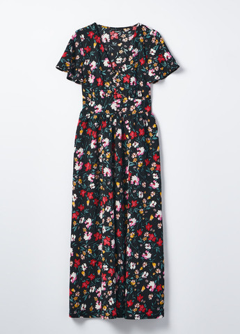 Комбинированное кэжуал платье клеш Mohito с цветочным принтом