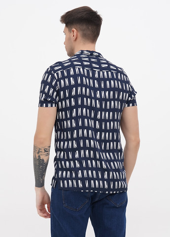 Темно-синяя кэжуал рубашка с геометрическим узором Minimum