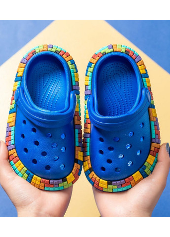 Синие стильные детские кроксы DobraMAMA