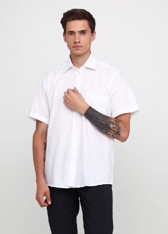 Белая кэжуал рубашка однотонная Roventino