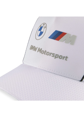 Кепка BMW M Motorsport Baseball Cap Puma однотонная белая спортивная хлопок, полиэстер