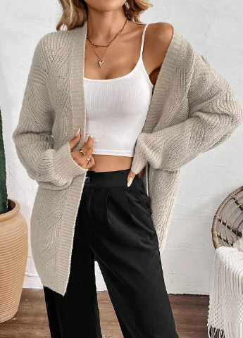 Бежевый демисезонный кардиган SHEIN