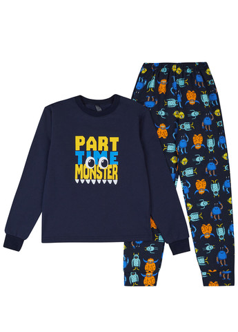 Темно-синяя зимняя пижама (свитшот, брюки) dexter's