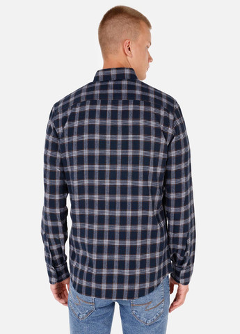 Темно-синяя классическая, кэжуал рубашка в клетку Colin's