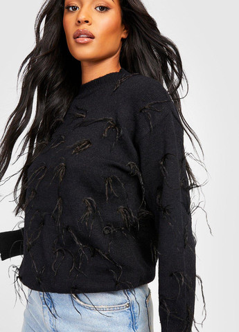 Чорний демісезонний светр джемпер Boohoo