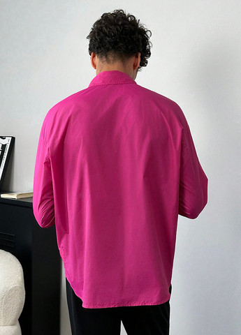 Малиновая кэжуал рубашка однотонная SHEIN