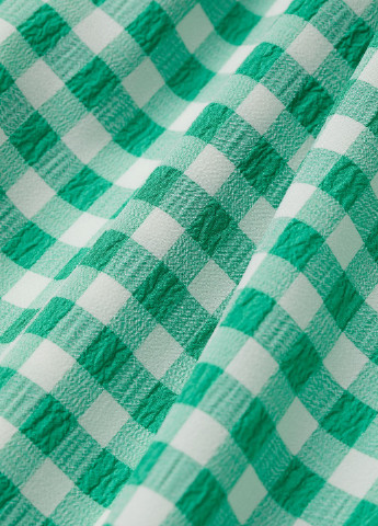Зеленое кэжуал платье H&M в клетку