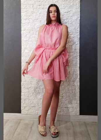 Розовый летний комплект (блуза, шорты) J.M fashion studio
