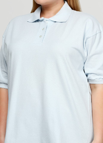 Светло-голубой женская футболка-поло Cotton DeLuxe