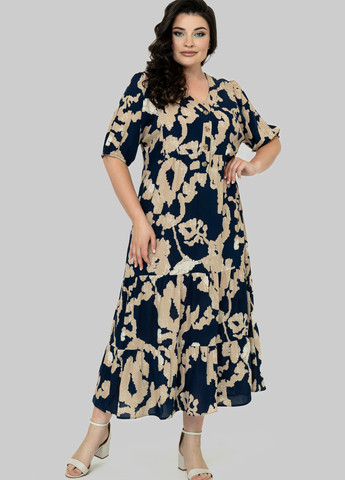 Комбинированное кэжуал платье а-силуэт A'll Posa колор блок