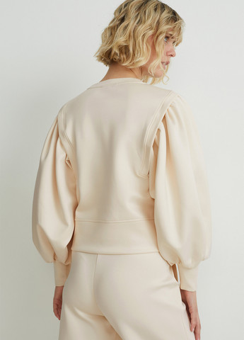 Молочный свитшот C&A однотонный без декора (353086724)