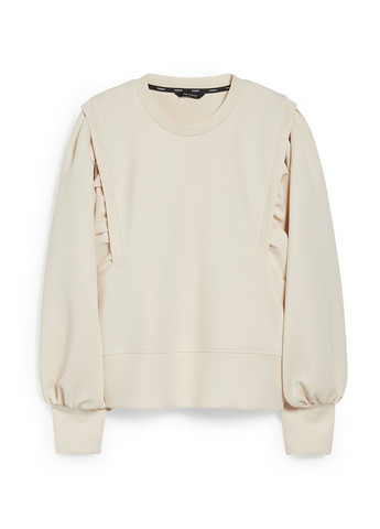 Молочный свитшот C&A однотонный без декора (353086724)