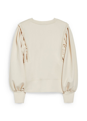 Молочный свитшот C&A однотонный без декора (353086724)