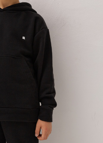 Черный демисезонный детский спортивный повседневный костюм Kindamor Original 2025