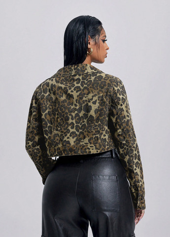 Комбинированная демисезонная куртка куртка-пиджак SHEIN