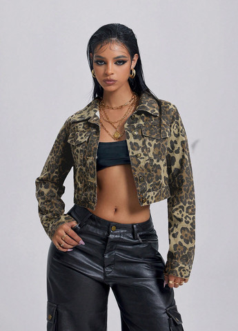 Комбинированная демисезонная куртка куртка-пиджак SHEIN