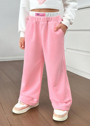 Розовые спортивные, кэжуал демисезонные брюки SHEIN