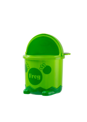Відро для сміття настільне дитяче жабка, 1,2 л 14х14х21 см MVM зелене