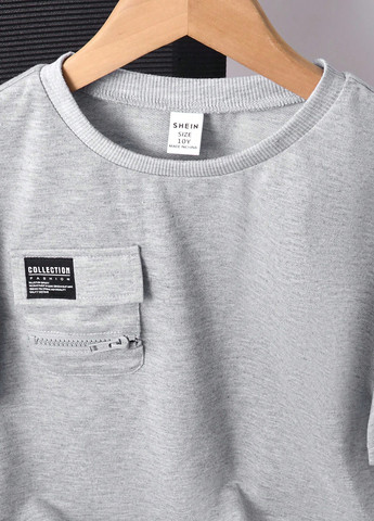 Серый летний костюм (футболка, шорты) с шортами SHEIN