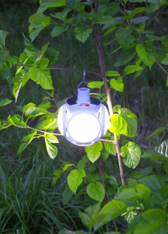 Підвісна лампа ліхтар для кемпінгу і відпочинку на акумуляторі з сонячною панеллю USB 4 режими світіння (485590-Нов) Білий Francesco Marconi (249971689)