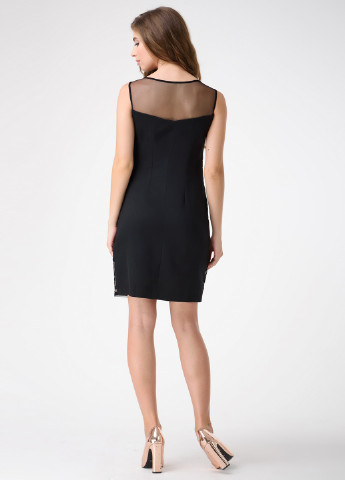 Черное коктейльное платье короткое RicaMare с абстрактным узором