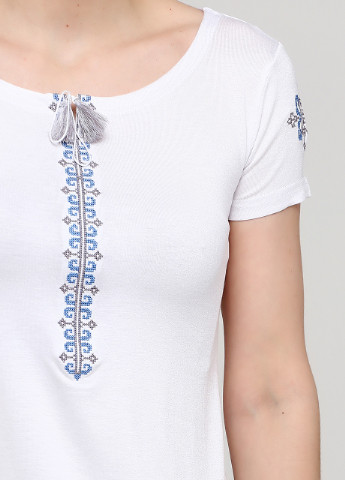Женская вышитая футболка Нежность голубая вышивка Melanika (250206172)