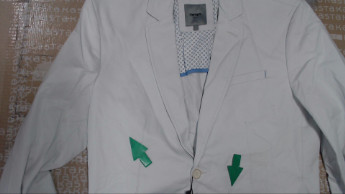 Пиджак KOTON однотонный белый кэжуал хлопок