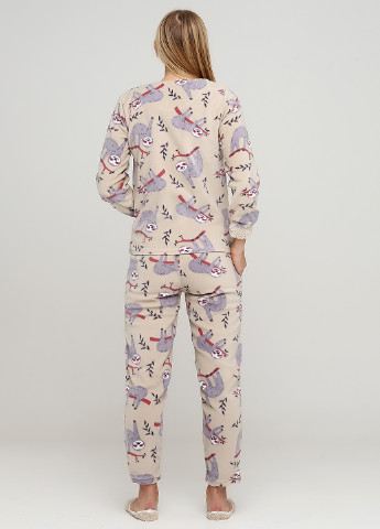 Бежевая всесезон пижама (свитшот, брюки, повязка) свитшот + брюки Pijamoni