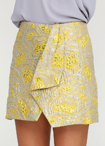 Золотая кэжуал с рисунком юбка H&M Conscious мини