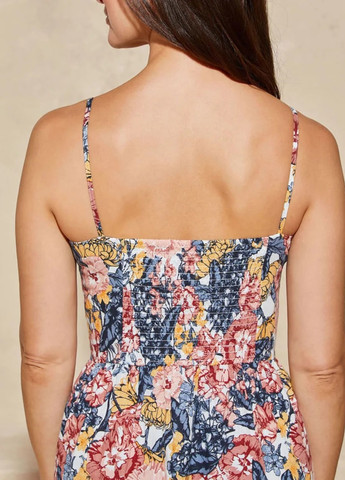 Комбинированное кэжуал платье клеш Esmara с цветочным принтом