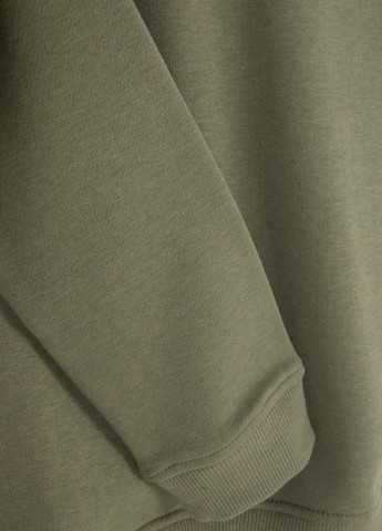 Primark свитшот однотонный хаки кэжуал хлопок, трикотаж с начесом