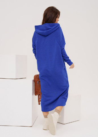 Синя повсякденний сукня жіноча балон ISSA PLUS однотонна