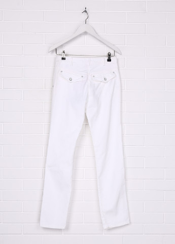 Белые кэжуал демисезонные прямые брюки Denny Rose