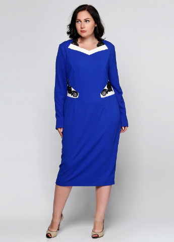Синее деловое платье Ut однотонное